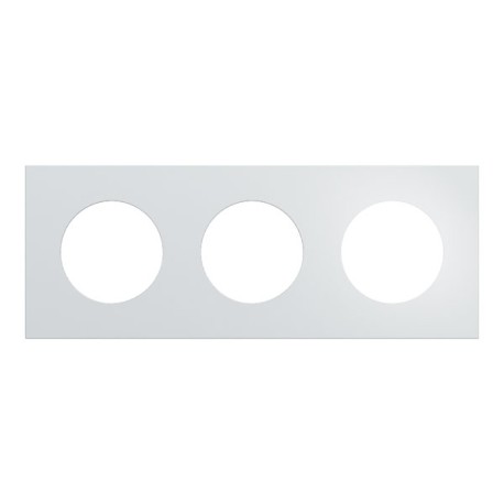 Schneider Odace Métal - plaque de finition 3 postes - effet Aluminium support blanc - Réf : S914706