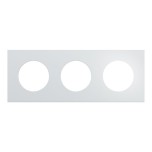 Schneider Odace Métal - plaque de finition 3 postes - effet Aluminium support blanc - Réf : S914706