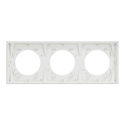 Schneider Odace Métal - plaque de finition 3 postes - effet Aluminium support blanc - Réf : S914706