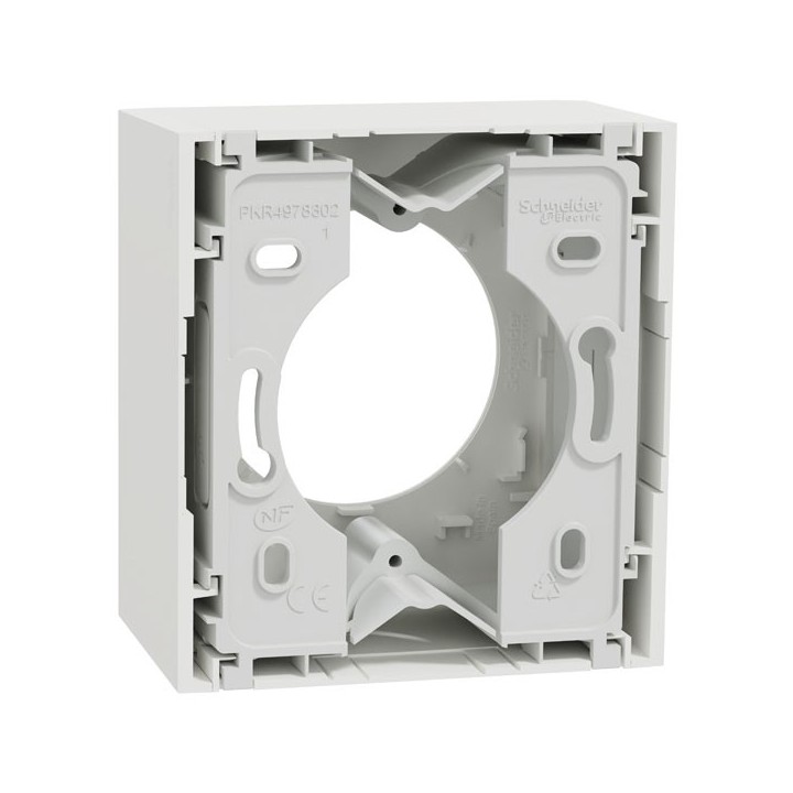 Schneider Odace - boîte pour montage en saillie - 1 poste associable - blanc craie - Réf : S920762