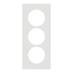 Schneider Odace - plaque de finition 3 postes entraxe spécifique 57mm - Blanc craie - Réf : S920716