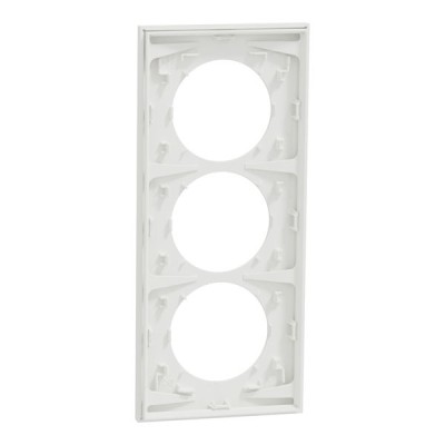 Schneider Odace - plaque de finition 3 postes entraxe spécifique 57mm - Blanc craie - Réf : S920716