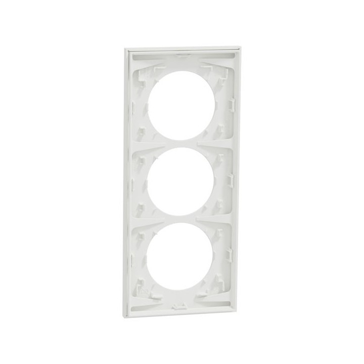Schneider Odace - plaque de finition 3 postes entraxe spécifique 57mm - Blanc craie - Réf : S920716