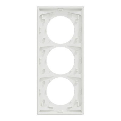 Schneider Odace - plaque de finition 3 postes entraxe spécifique 57mm - Blanc craie - Réf : S920716
