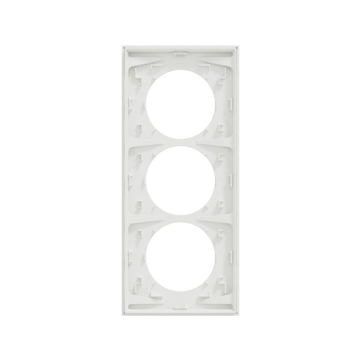 Schneider Odace - plaque de finition 3 postes entraxe spécifique 57mm - Blanc craie - Réf : S920716