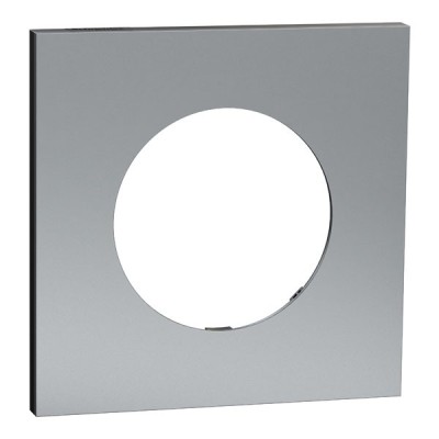 Schneider Odace Métal - plaque de finition 1 poste - effet Titane support noir - Réf : S915702