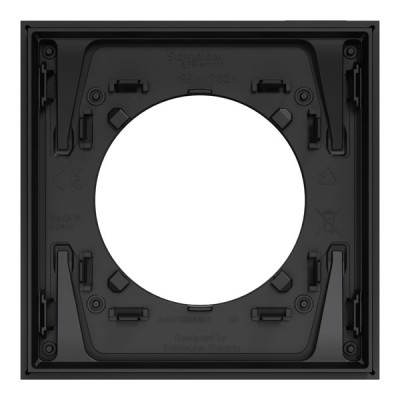 Schneider Odace Métal - plaque de finition 1 poste - effet Titane support noir - Réf : S915702