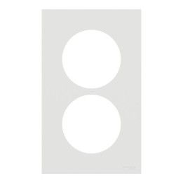 Schneider Odace - plaque de finition 2 postes entraxe spécifique 57mm - Blanc craie - Réf : S920714