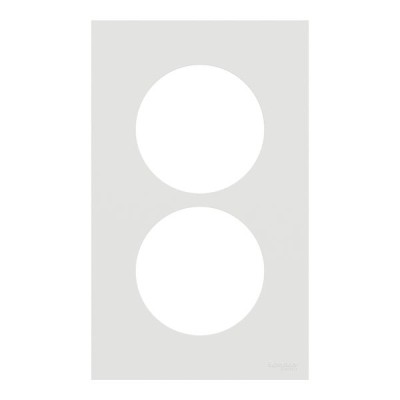 Schneider Odace - plaque de finition 2 postes entraxe spécifique 57mm - Blanc craie - Réf : S920714