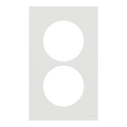 Schneider Odace - plaque de finition 2 postes entraxe spécifique 57mm - Blanc craie - Réf : S920714