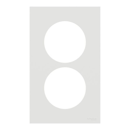 Schneider Odace - plaque de finition 2 postes entraxe spécifique 57mm - Blanc craie - Réf : S920714