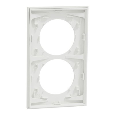 Schneider Odace - plaque de finition 2 postes entraxe spécifique 57mm - Blanc craie - Réf : S920714