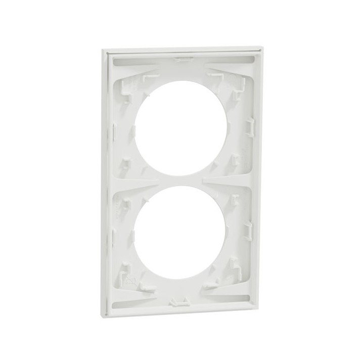 Schneider Odace - plaque de finition 2 postes entraxe spécifique 57mm - Blanc craie - Réf : S920714