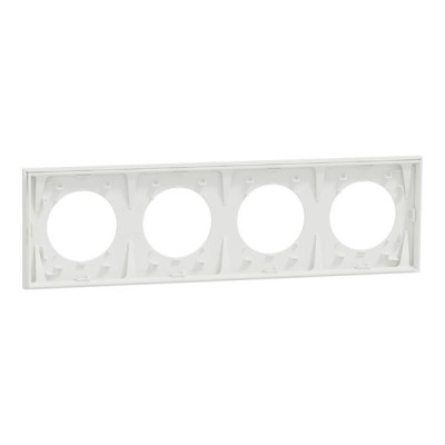 Schneider Odace - plaque de finition 4 postes - couleur Blanc craie - Réf : S920708