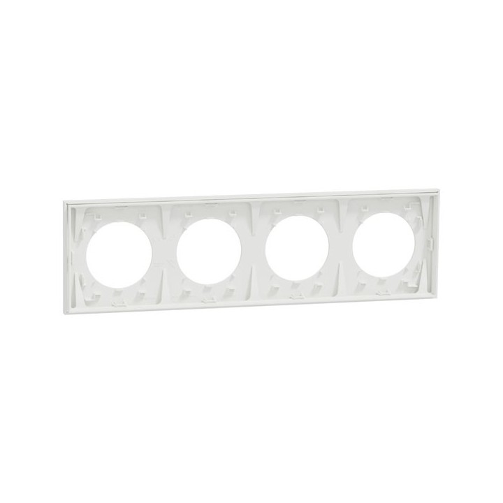 Schneider Odace - plaque de finition 4 postes - couleur Blanc craie - Réf : S920708
