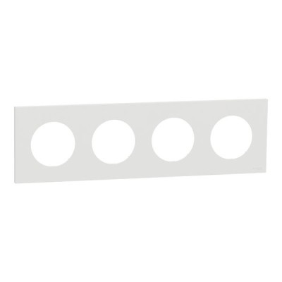 Schneider Odace - plaque de finition 4 postes - couleur Blanc craie - Réf : S920708