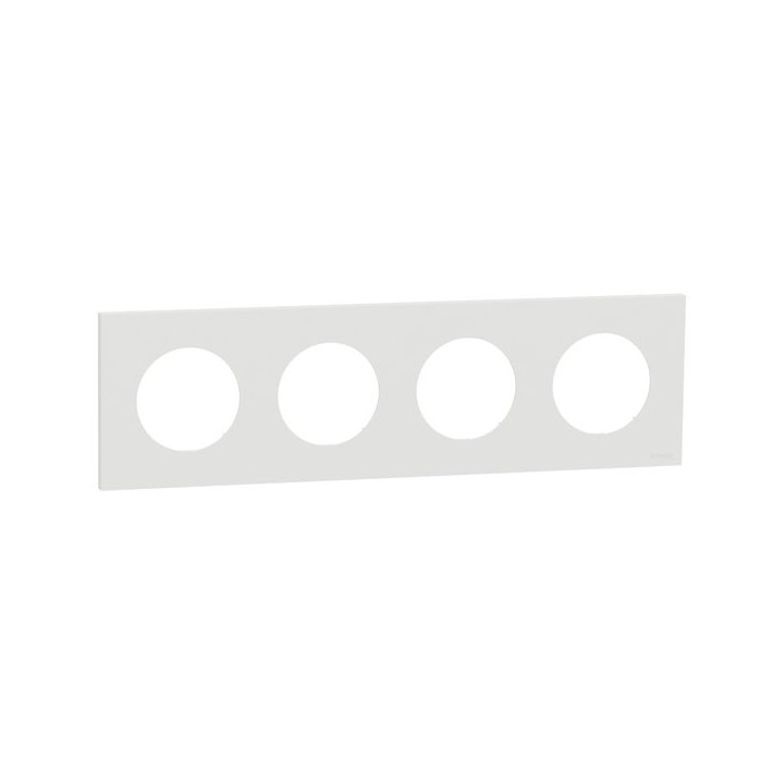 Schneider Odace - plaque de finition 4 postes - couleur Blanc craie - Réf : S920708