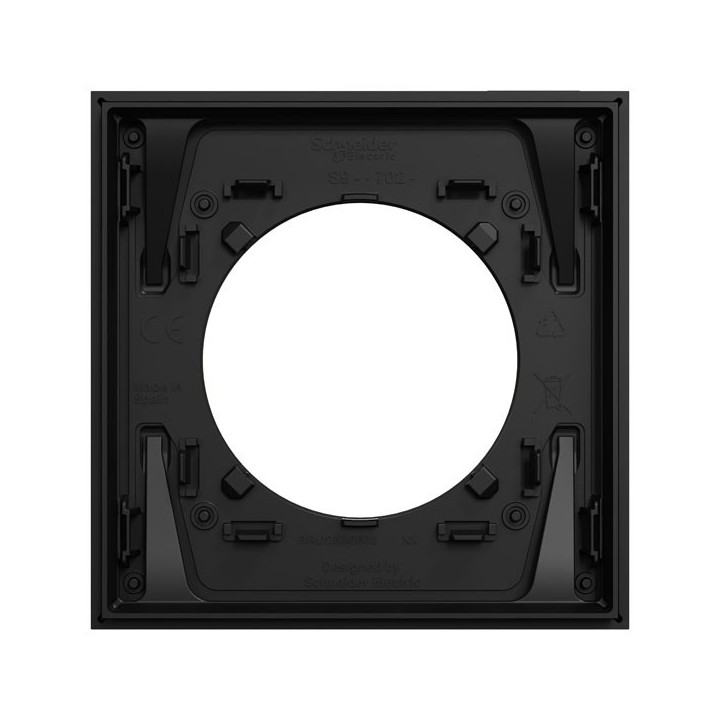 Schneider Odace Métal - plaque de finition 1 poste - effet Laiton support noir - Réf : S916702