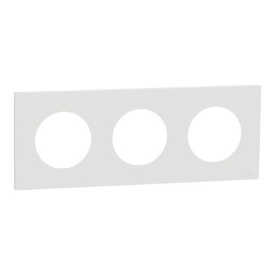 Schneider Odace - plaque de finition 3 postes - couleur Blanc craie - Réf : S920706