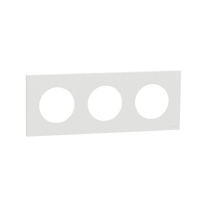 Schneider Odace - plaque de finition 3 postes - couleur Blanc craie - Réf : S920706