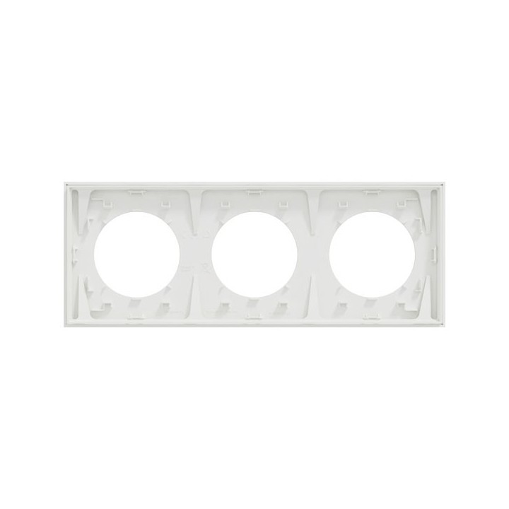 Schneider Odace - plaque de finition 3 postes - couleur Blanc craie - Réf : S920706
