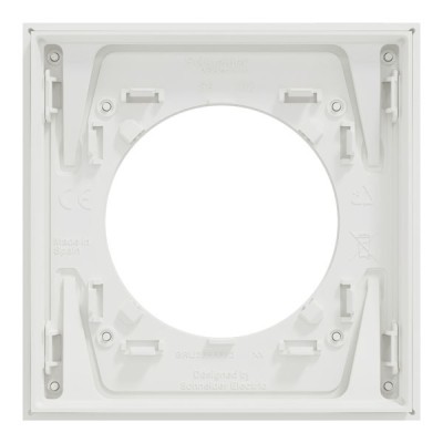 Schneider Odace Métal - plaque de finition 1 poste - effet Céramique Blanc support blanc - Réf : S917702