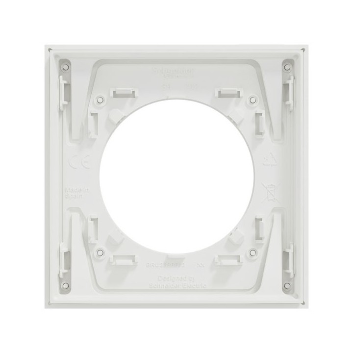 Schneider Odace Métal - plaque de finition 1 poste - effet Céramique Blanc support blanc - Réf : S917702