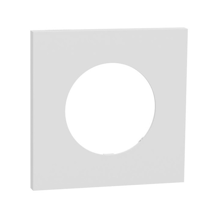 Schneider Odace Métal - plaque de finition 1 poste - effet Céramique Blanc support blanc - Réf : S917702