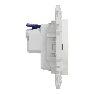 Schneider Odace - prise 2P affleurante - bornes automatiques - blanc craie - Réf : S920033