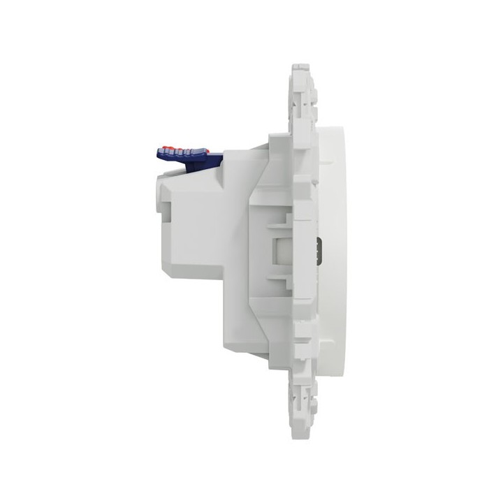 Schneider Odace - prise 2P affleurante - bornes automatiques - blanc craie - Réf : S920033