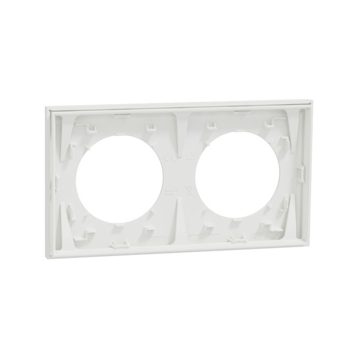 Schneider Odace - plaque de finition 2 postes - couleur Blanc craie - Réf : S920704