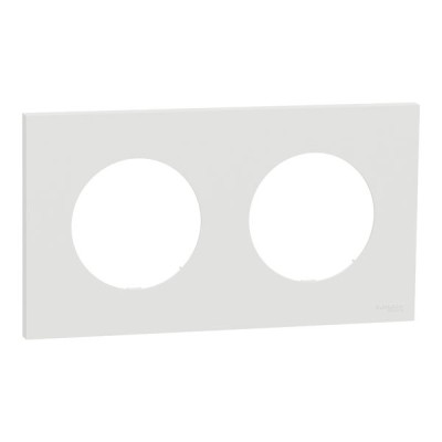 Schneider Odace - plaque de finition 2 postes - couleur Blanc craie - Réf : S920704