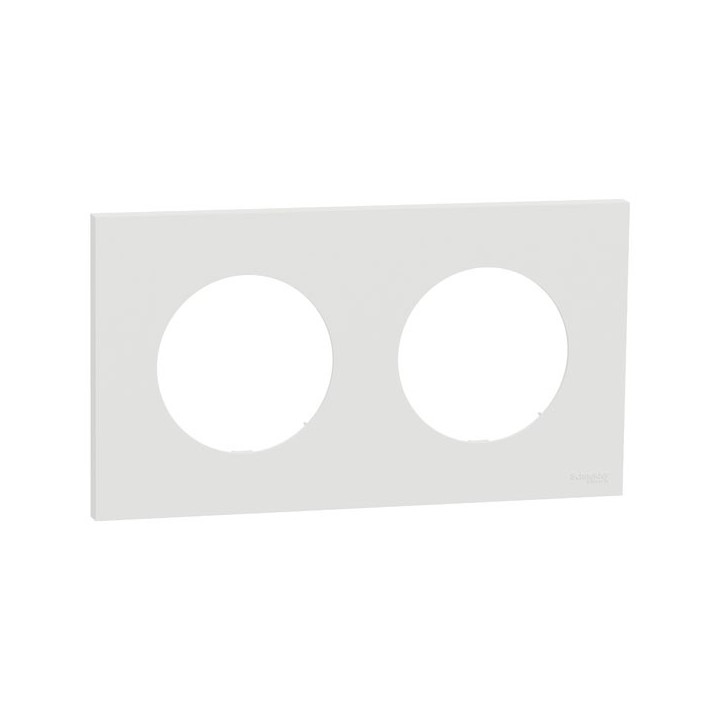 Schneider Odace - plaque de finition 2 postes - couleur Blanc craie - Réf : S920704