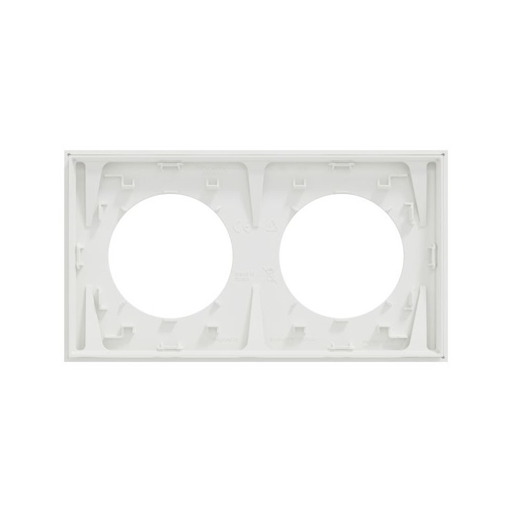 Schneider Odace - plaque de finition 2 postes - couleur Blanc craie - Réf : S920704