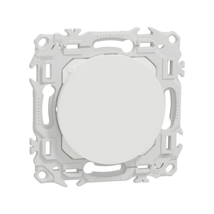 Schneider Odace - obturateur - pré-perçage pour sortie de câble - blanc craie - Réf : S920666