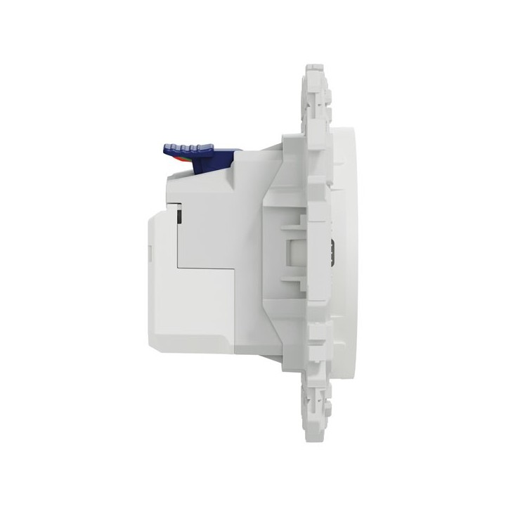 Schneider Odace - prise 2P+T affleurante + chargeur USB-C 18W Power Delivery - blanc craie - Réf : S920042