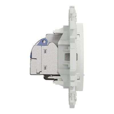 Schneider Odace - prise mixte RJ45 Cat.6 STP + TV - blanc craie - Réf : S920141
