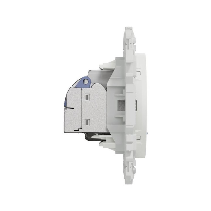 Schneider Odace - prise mixte RJ45 Cat.6 STP + TV - blanc craie - Réf : S920141