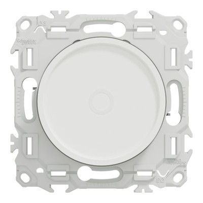 Schneider Odace - variateur de lumière universel 2 ou 3 fils - rotatif - blanc craie - Réf : S920519