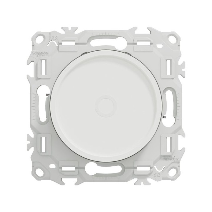 Schneider Odace - variateur de lumière universel 2 ou 3 fils - rotatif - blanc craie - Réf : S920519