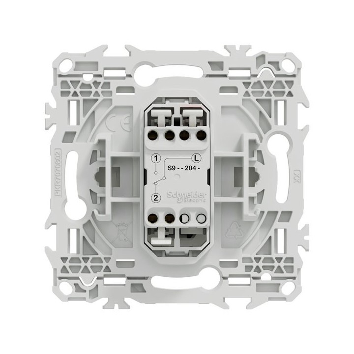 Schneider Odace - va-et-vient ou poussoir - 10AX - blanc craie - Réf : S920204