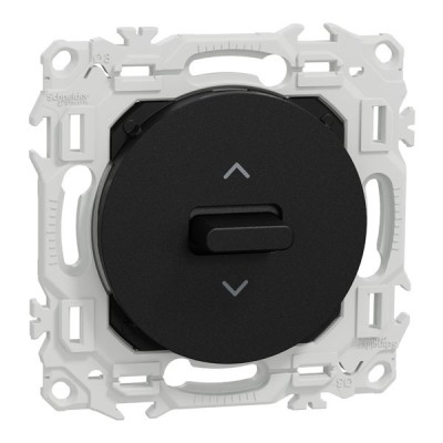 Schneider Odace - inter ou poussoir volet roulant 3 positions à levier - noir onyx - Réf : S940208
