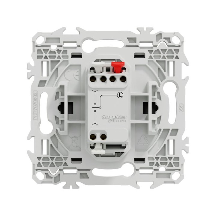 Schneider Odace - inter ou poussoir volet roulant 3 positions à levier - noir onyx - Réf : S940208