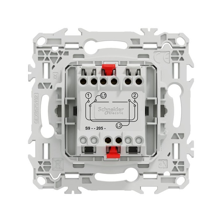 Schneider Odace - permutateur - bornes automatiques - 10AX - blanc craie - Réf : S920205