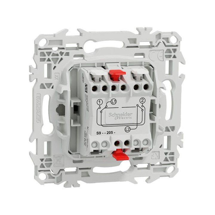 Schneider Odace - permutateur - bornes automatiques - 10AX - blanc craie - Réf : S920205