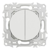 Schneider Odace - double va-et-vient ou poussoir - 10AX - blanc craie - Réf : S920214