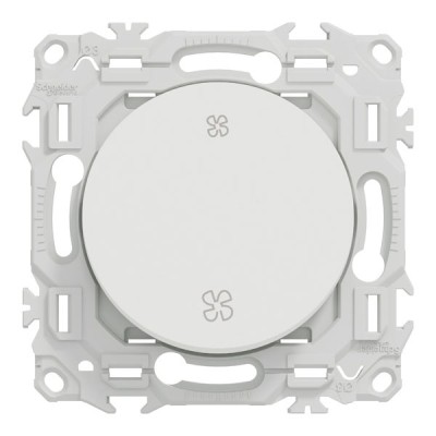 Schneider Odace - inter ou poussoir VMC 2 vitesses - 10AX - blanc craie - Réf : S920233