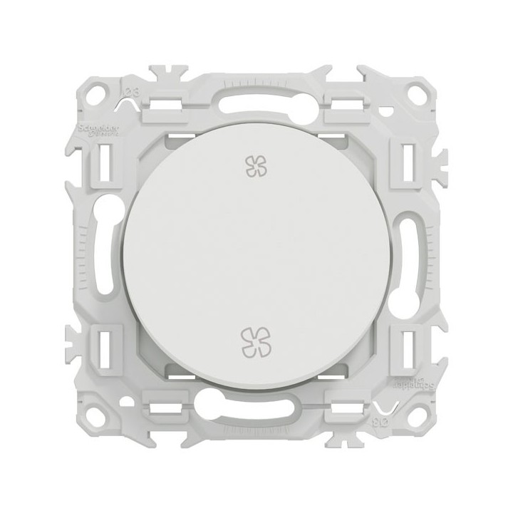 Schneider Odace - inter ou poussoir VMC 2 vitesses - 10AX - blanc craie - Réf : S920233