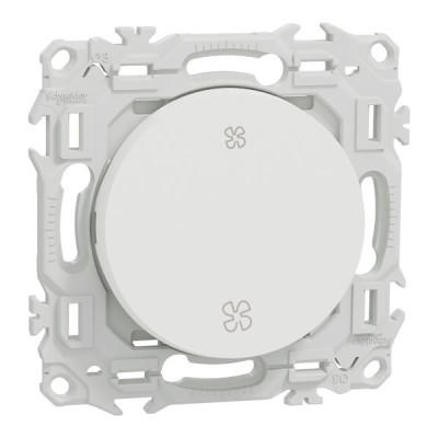 Schneider Odace - inter ou poussoir VMC 2 vitesses - 10AX - blanc craie - Réf : S920233