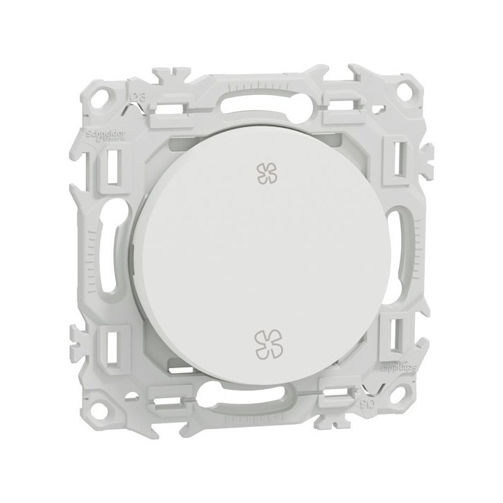 Schneider Odace - inter ou poussoir VMC 2 vitesses - 10AX - blanc craie - Réf : S920233